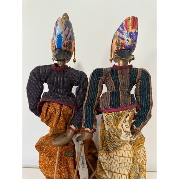 Set of Two Vintage Style Indonesian Stick Puppet Wayang Golek Rod Puppet Japanes - Picture 8 of 10